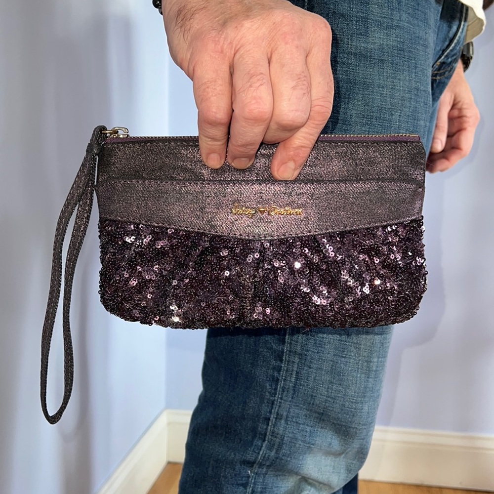 Purple sequin Juicy Couture wristlet